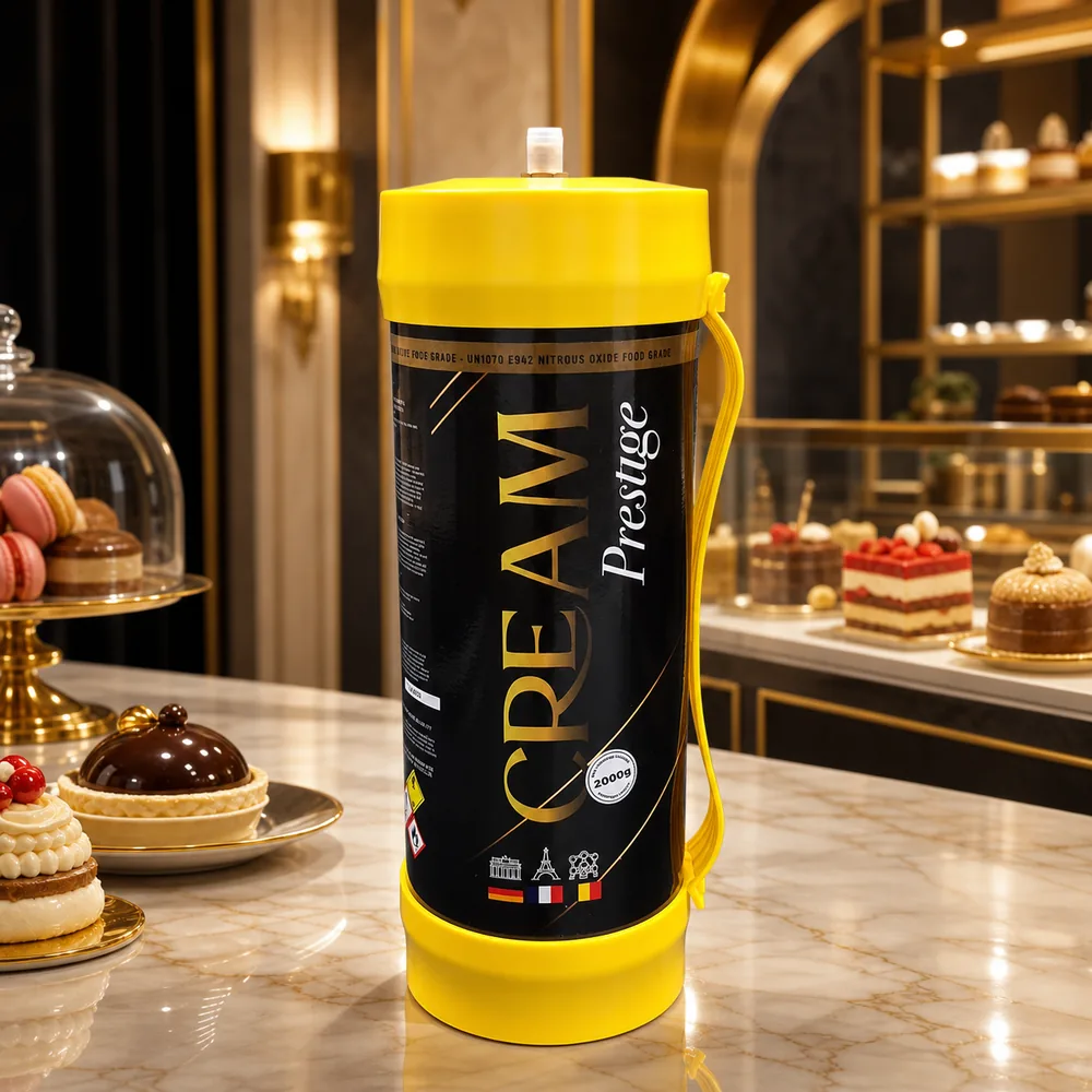Cream Deluxe culinary cylinder displayed in a professional patisserie